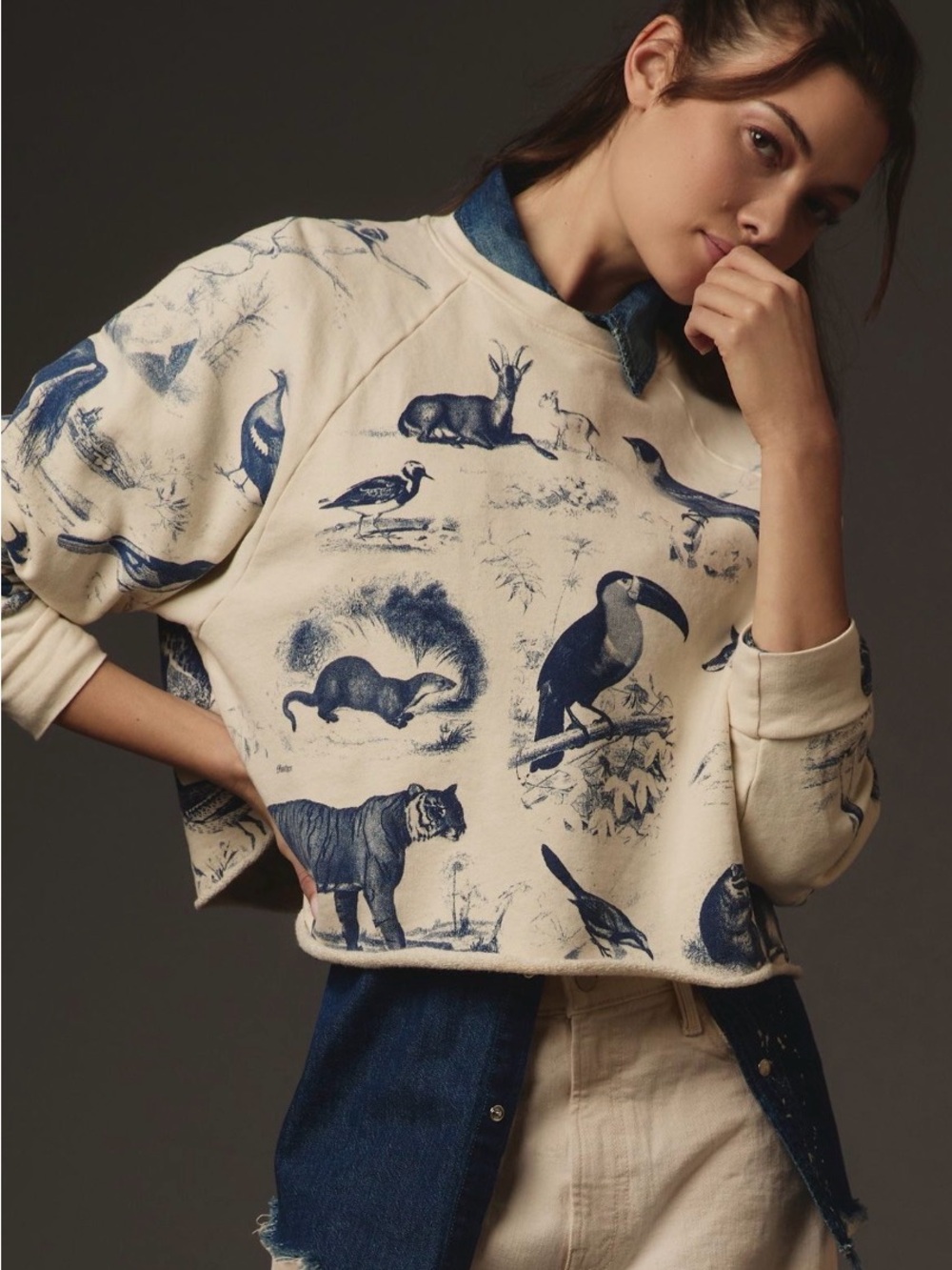 MOTHER the boost crop cutoff sweatshirt - Anthropologie
